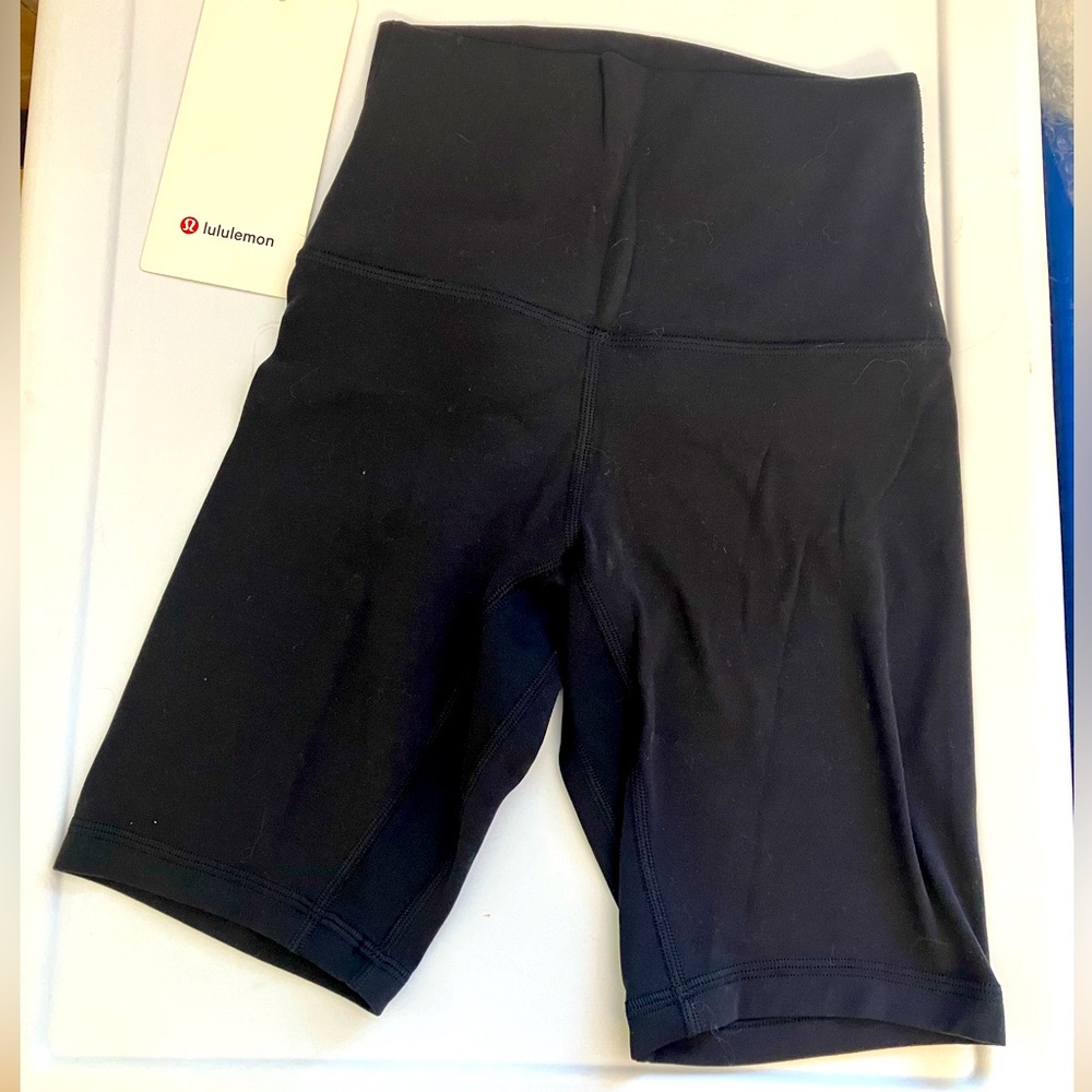 Lululemon Align Like New high rise HR 8” biker fitted exercise shorts black 0 XS